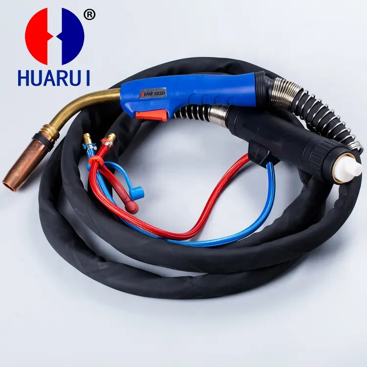 HUARUI High Quality MIG Welding Torch MB501D Water-Cooled CO2/Mixed Shielded Welding Torch with Euro Connector for 3m/4m/5m