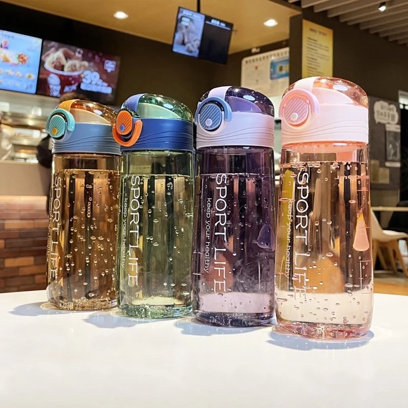 Custom Logo For Children Portable Drinkware Transparent Cycling School Supplies Plastic Cups Sport Water Bottles