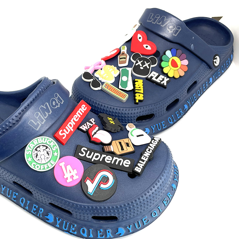 Wholesale PVC Shoe Accessories Design Clog Shoe Charms custom croc shoe charm