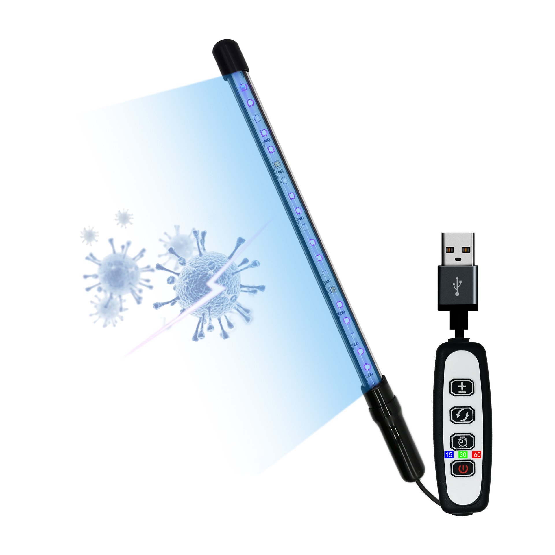 USB UVC лампа 19 шт. светодиодная лампа диммер УФ стерилизатор с таймером