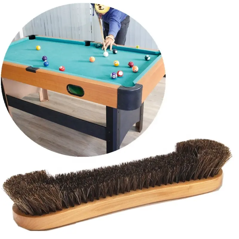 Discount Wooden Snooker Table Brush Billiard Pool Table Brush with Horse Hair