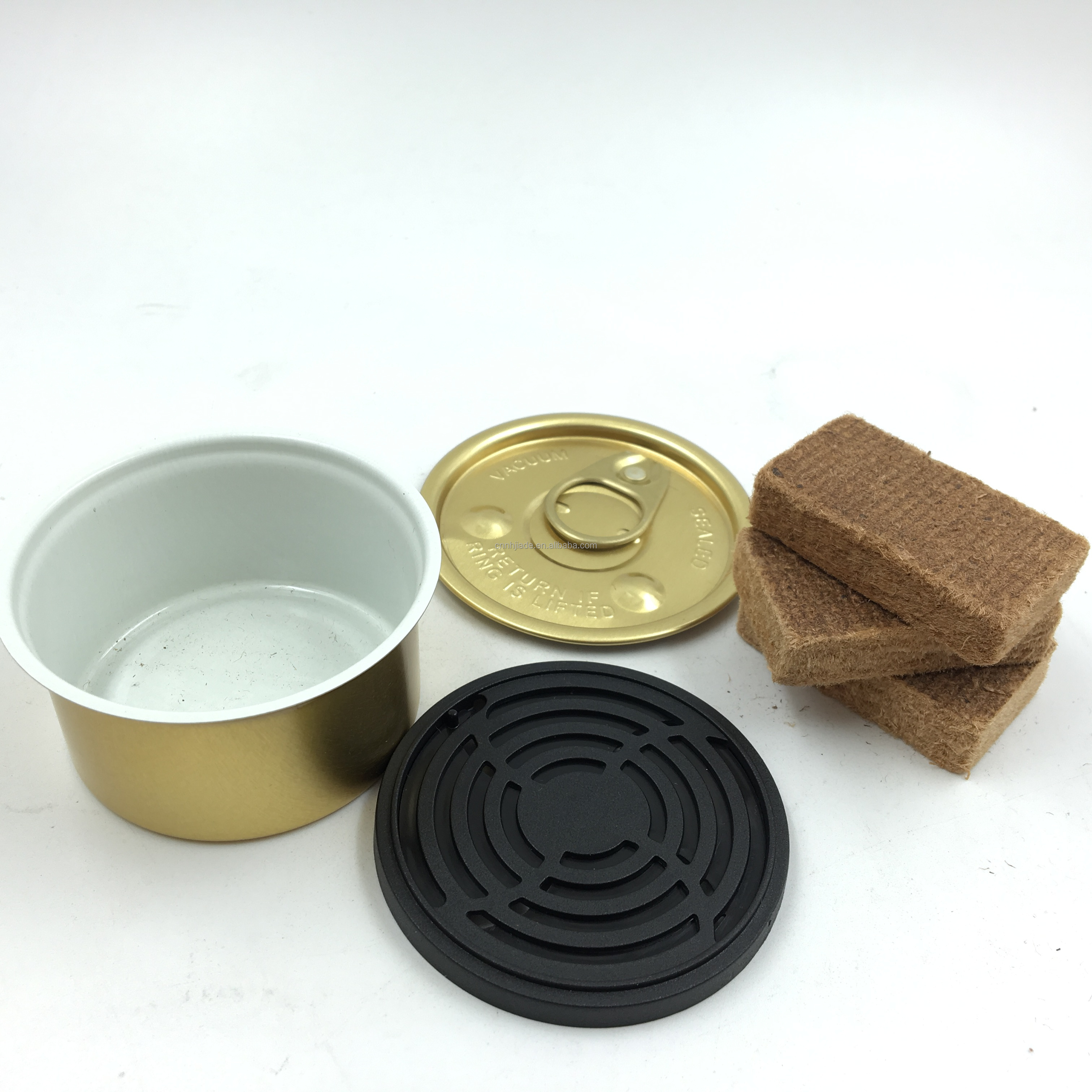 Factory Directly Sale Custom Scents Organic Fiber Block Can Tin Car Air Freshener Wooden Block