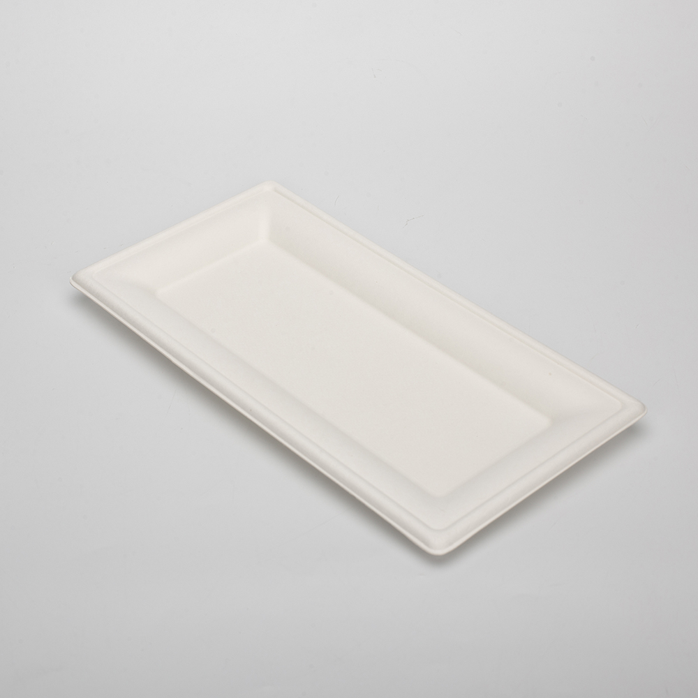 Compostable Disposable rectangle wedding plates Biodegradable Sugarcane Bagasse equipment manufacture disposable tableware