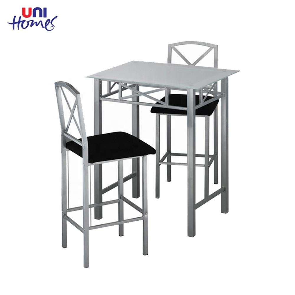 3 Piece Counter Height Dining Table And Two Stools Set Home Bar Furniture Cheap Metal Bar Table Set