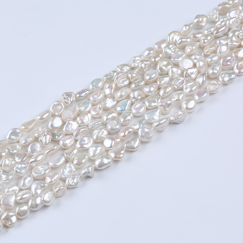 8-9mm white loose beads natural Freshwater Pearl Keshi Pearls Strand
