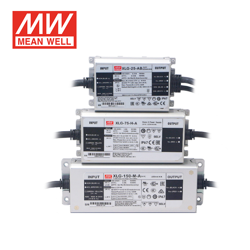 Водонепроницаемый светодиодный драйвер MEANWELL XLG 8w12w 16w 25w 35w 40w 50w 75w 100w 150w 200w 240w 300w 12v 24v