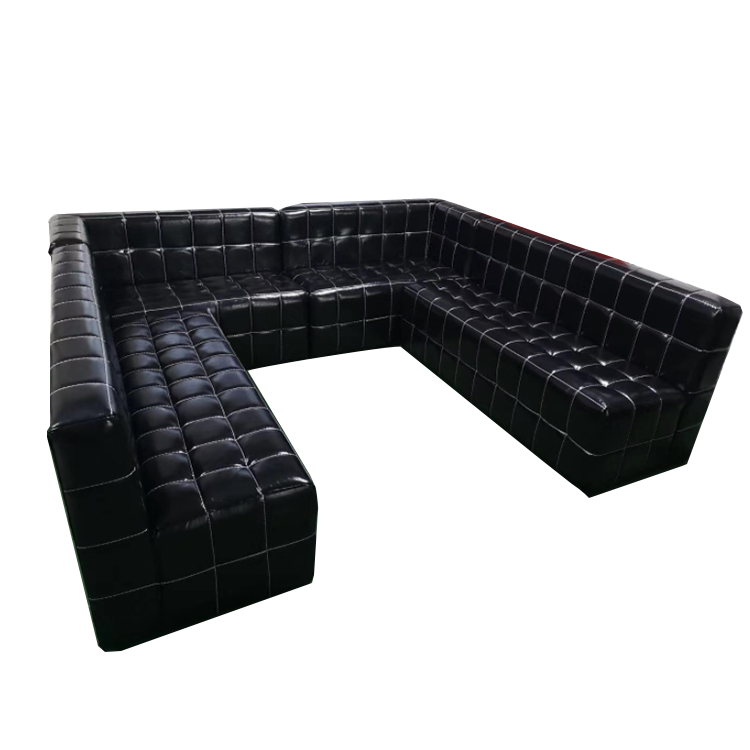 modular sectional Leather sofa Hot Pot Restaurant Sofa Booth Table And Chair Combination