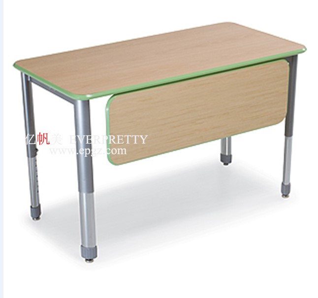 Campus furniture durable wooden adjustable height table with front table scratch-resistant table for events