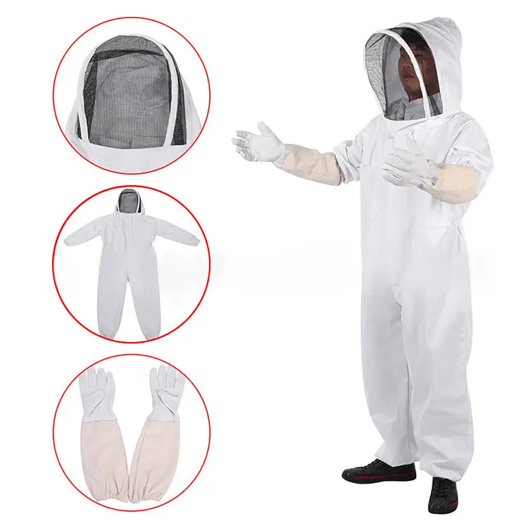 OEM white bee keeping equipment honey cutting clothes full body bee keeper protective suit beekeeper