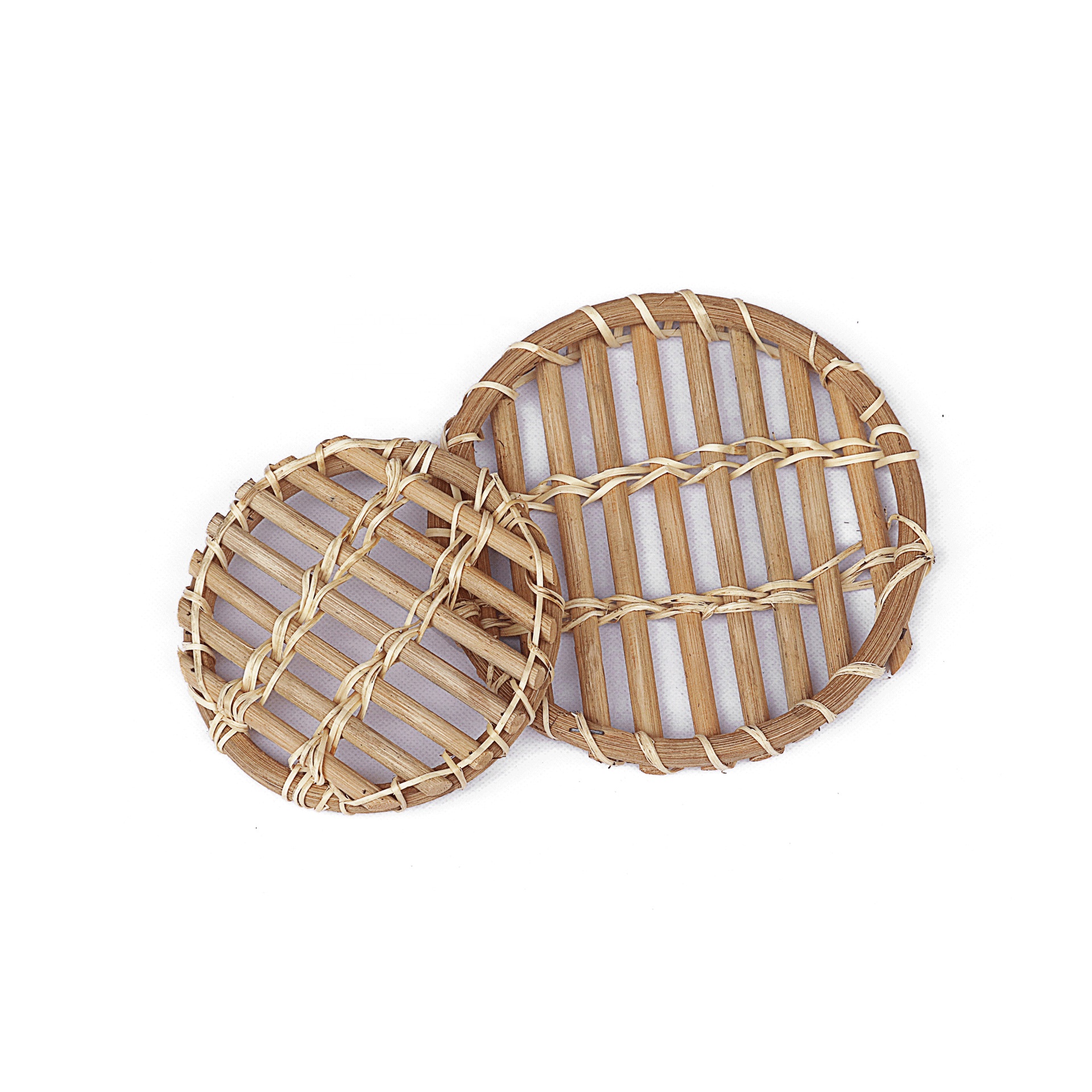 Natural rattan coaster tea set thick rattan handmade autumn barnacle mat tea cup mat