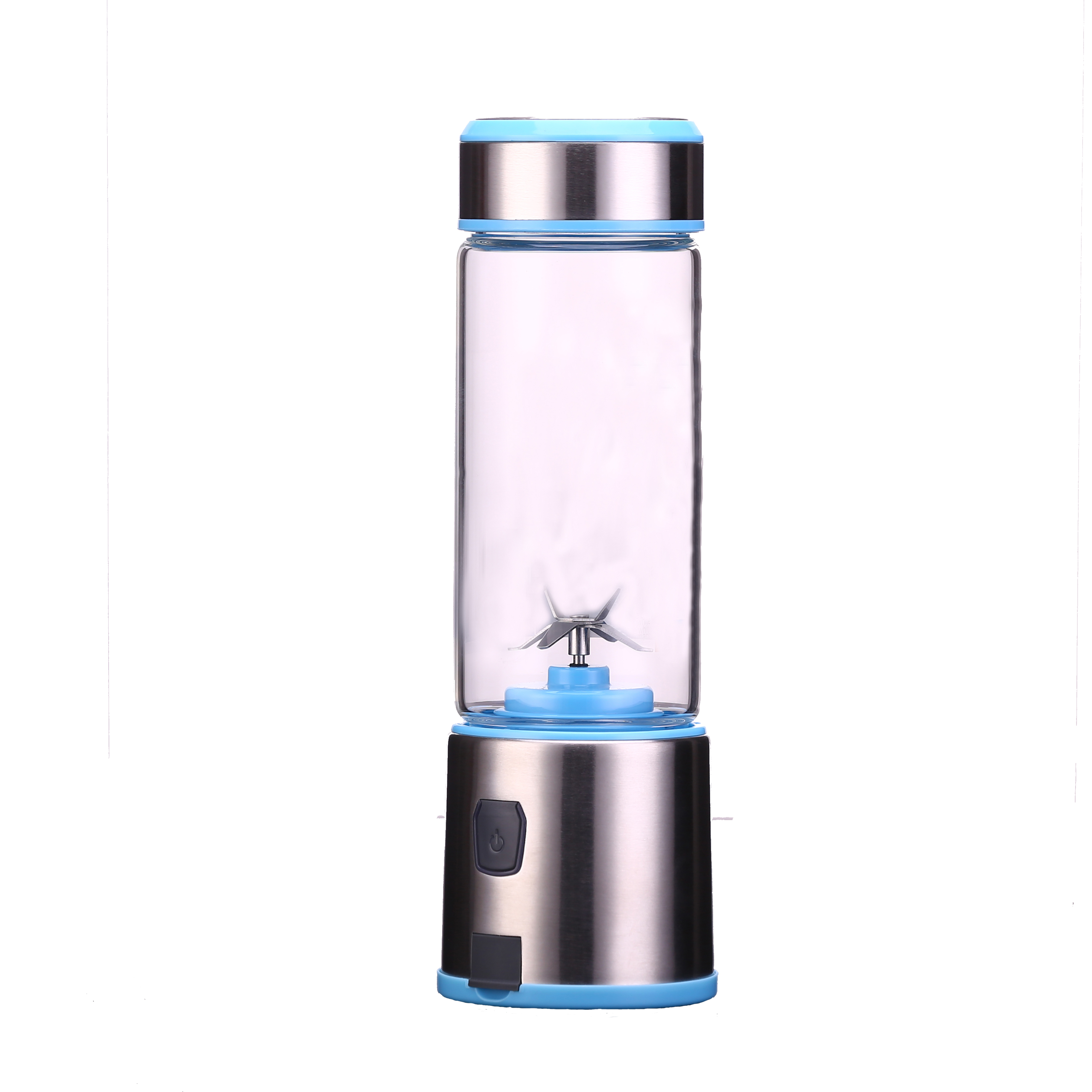 Classic appearance stainless steel body 450ml glass blender juicer mixer smoothie maker mini portable blender cup