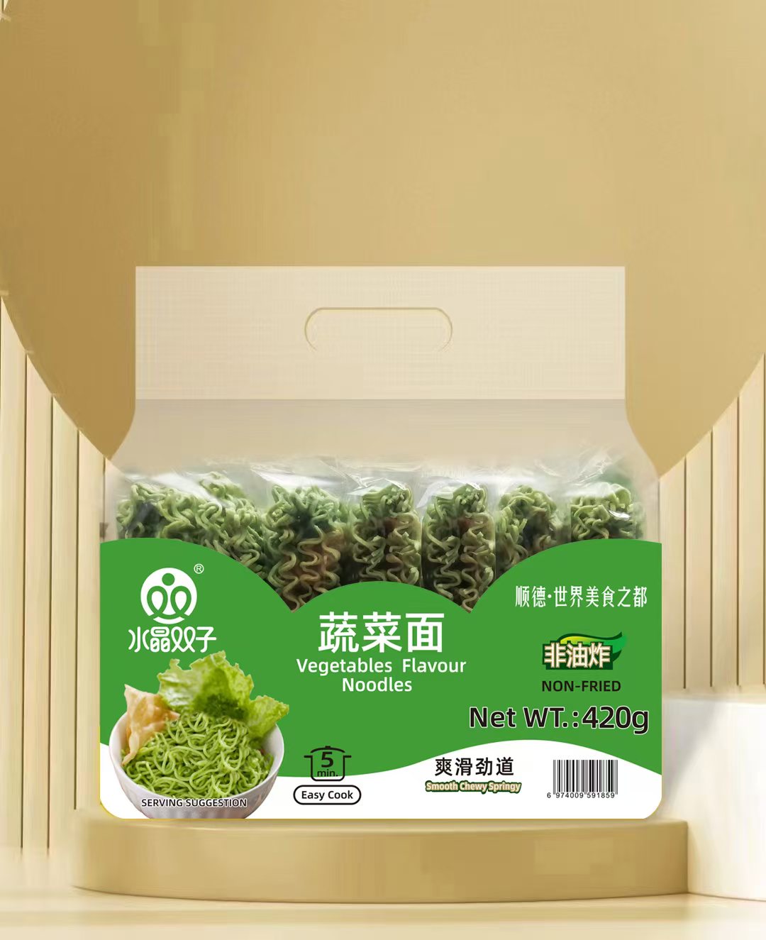 Factory Direct Sale Instant Noodles Sample China Instant Noodles Fast Cooking 300g Silver Egg Noodles
