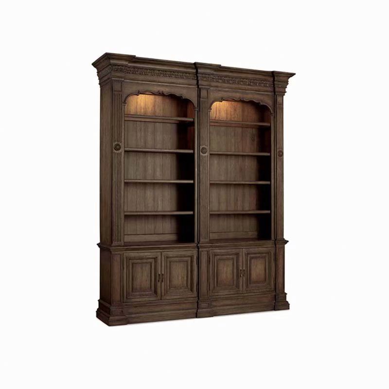 American high-end study restores ancient ways to do old solid wood oak carvings bookcase