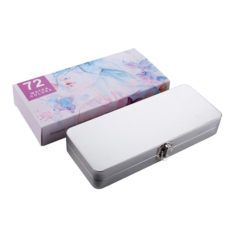 In Stock Set Professional Nails Kit Metal Box High Quality Brush Large 12/24/36/48/60/72 Colors Solid Watercolor Paint