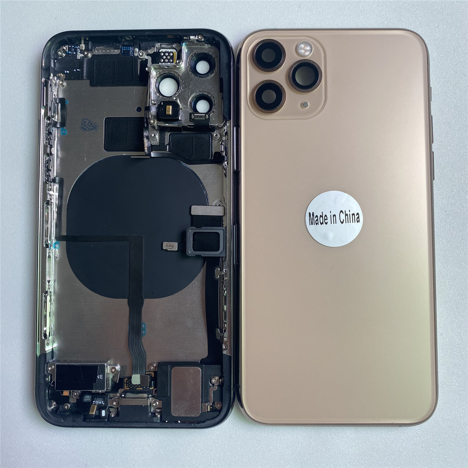 Задняя крышка для мобильного телефона, корпус для Iphone 11 pro max, полноразмерная средняя рамка с логотипом, наборы гибких деталей, замена стекла