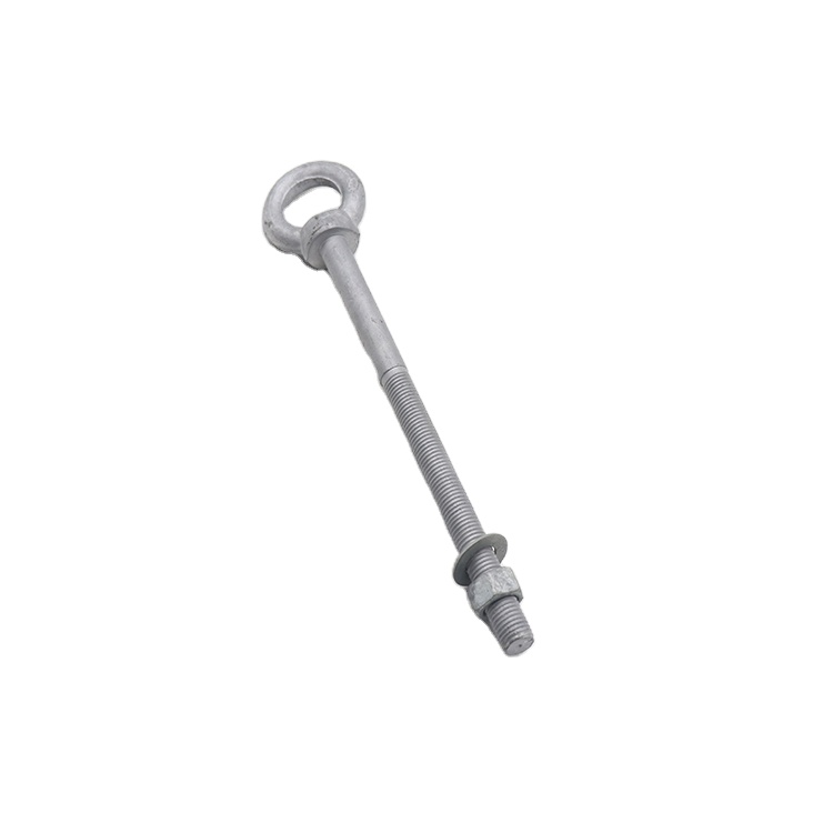 Galvanized eye bolt with nut link fitting for pole line hardware manufacturer