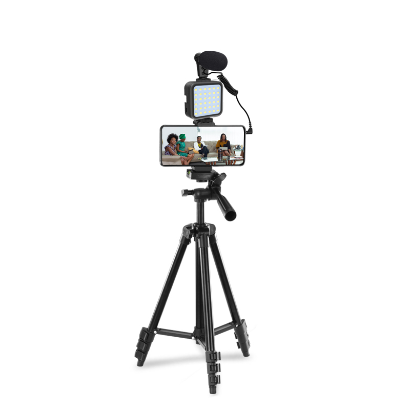 Mamen Новый портативный смартфон vlogging оборудование видео микрофон набор vlogging комплект с дробовидным микрофоном светодиодный световой Штатив для youtube