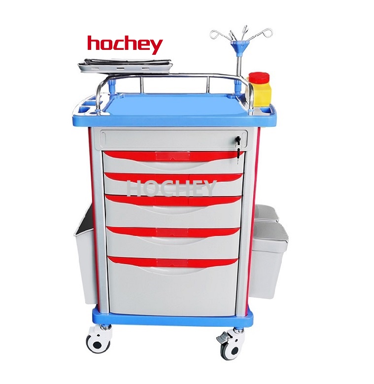 Больничная мебель Hochey из АБС-пластика, тележка медицинская для анестезии, тележка для экстренного лечения