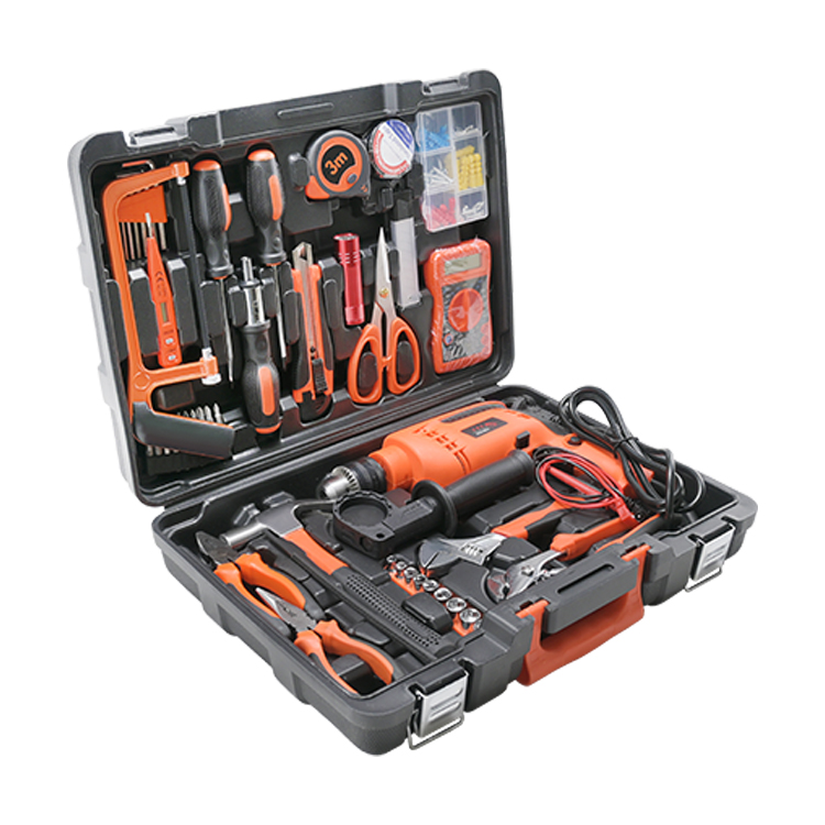 56 PCS Bag Household Repair Hand Construction Electrical Maintenance Hardware Power Percussion Cable Drill Tools Kit Set Box