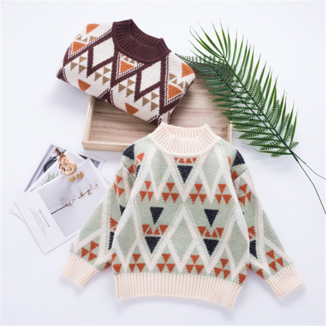SE2783 Children clothes baby boys' sweaters kids crew neck pullover sweater argyle sweater