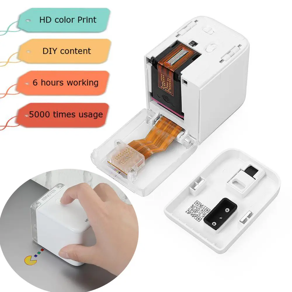 Самый маленький в мире умный ручной цветной мини-принтер с беспроводным управлением портативный принтер для чехла телефона и футболок