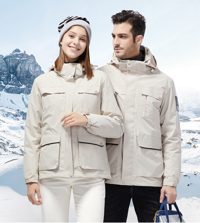 Wholesale men's jacket coat 3 in 1 outdoor lightweight soft jacket windproof Duck Down jacket Hooded Slim Fit Sports windbreak