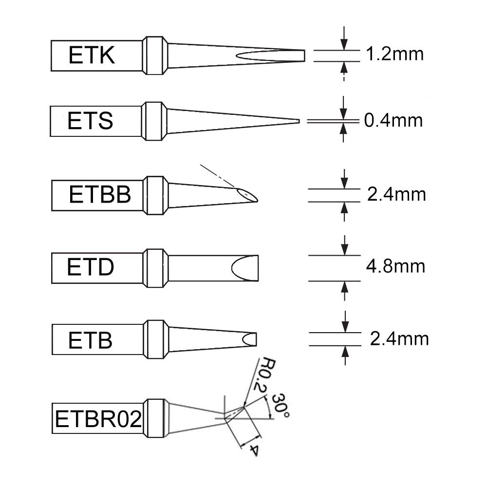 4ETH SolderFun ETH ПАЯЛЬНЫЕ НАКОНЕЧНИКИ для Weller WES51 estacion de Heat weller