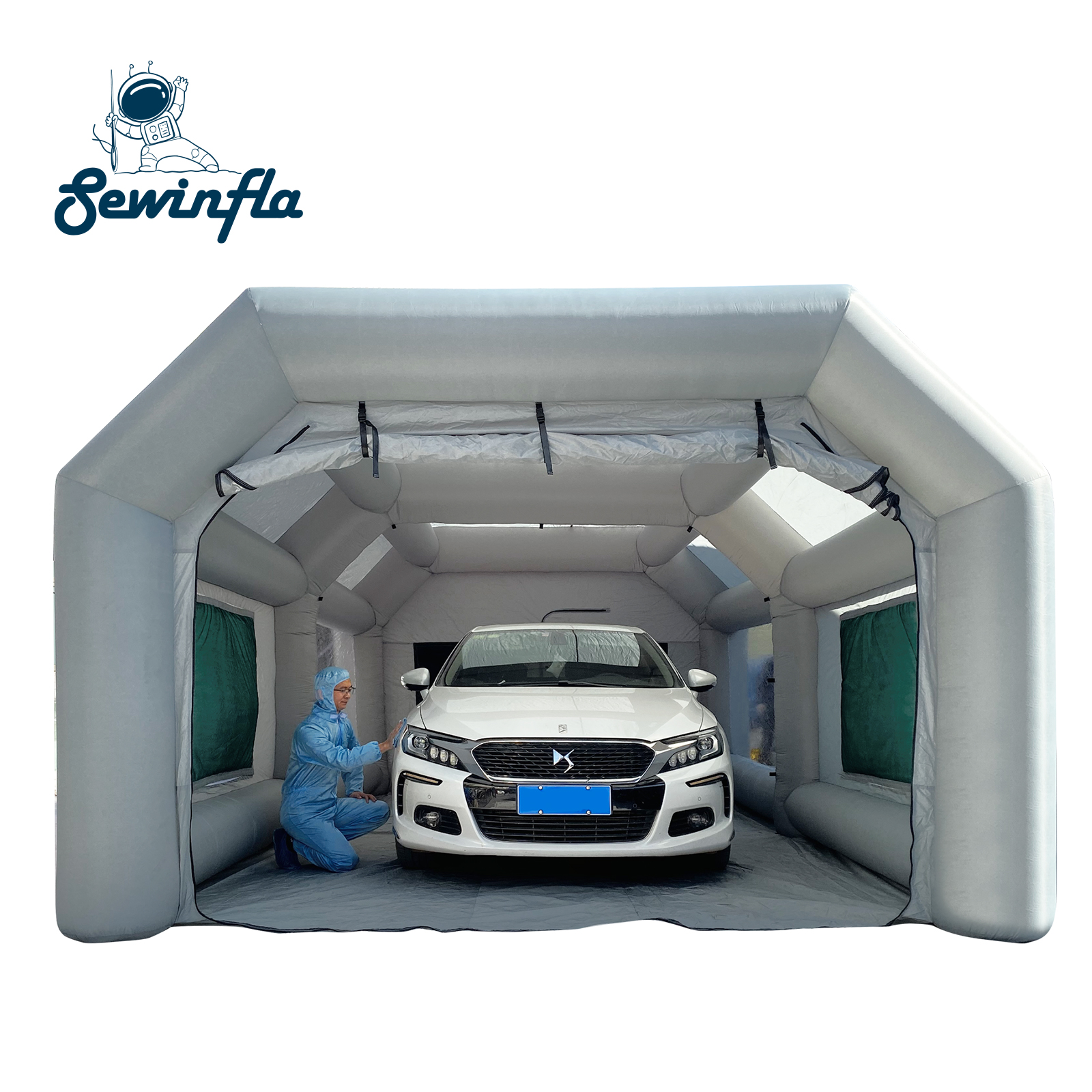 Sewinfla надувная покрасочная камера 23x13x футов с воздуходувками профессиональная надувная покрасочная камера портативная покраска для автомобиля палатка