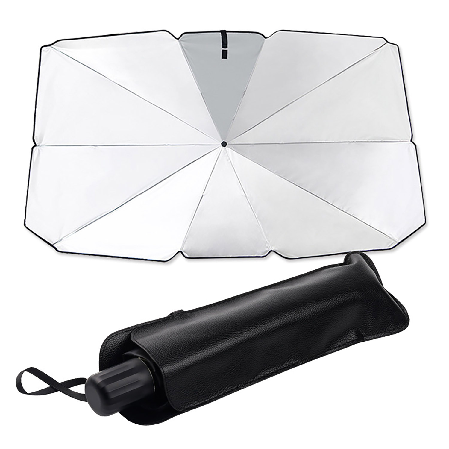 Car Shade Umbrella Portable, 2 Fold Car Umbrella Retractable Sunscreen And Heat Insulation Front Windshield Sunshade Umbrella