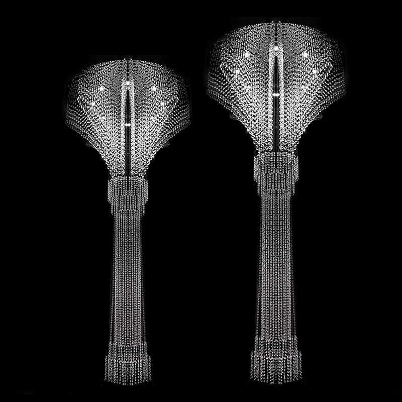 Modern Ceiling Decoration Crystal Roman Pillar Column Crystal Beaded Arch Background for Wedding Party Hall Decoration