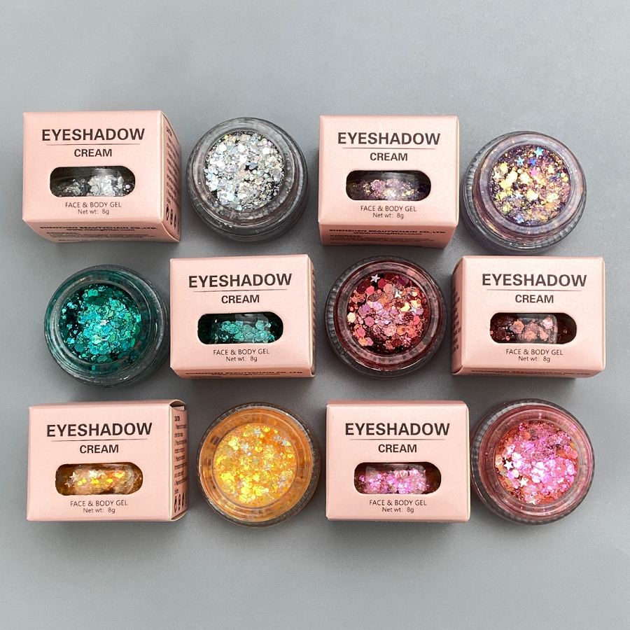 MLM Custom Makeup 20 Colors Body Glitter Cosmetic Grade Glitter Gel for Festivals,Raves, Anime Cosplay Glitter eyeshadow