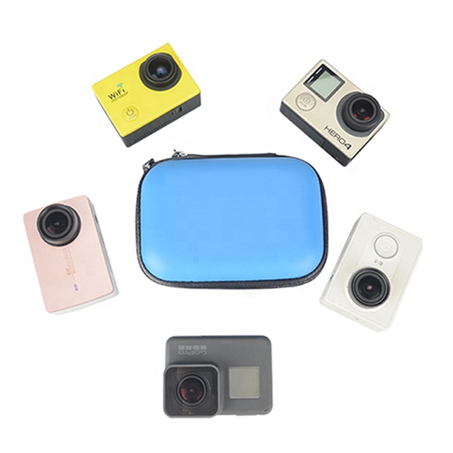 Waterproof PU Leather Mini EVA Case Lens Cover Cap for GoPro Hero 8/7/6/5/4/3 Session/Polaroid/AKASO/Campark/SJCAM/YI
