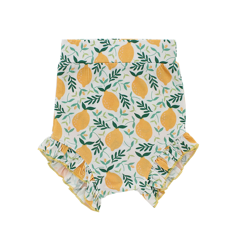 2021 Custom print wholesale bamboo spandex baby girl floral bloomers ruffle