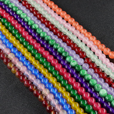 Loose Round Natural Loose Matte Gemstone Stone Beads for Jewelry Making