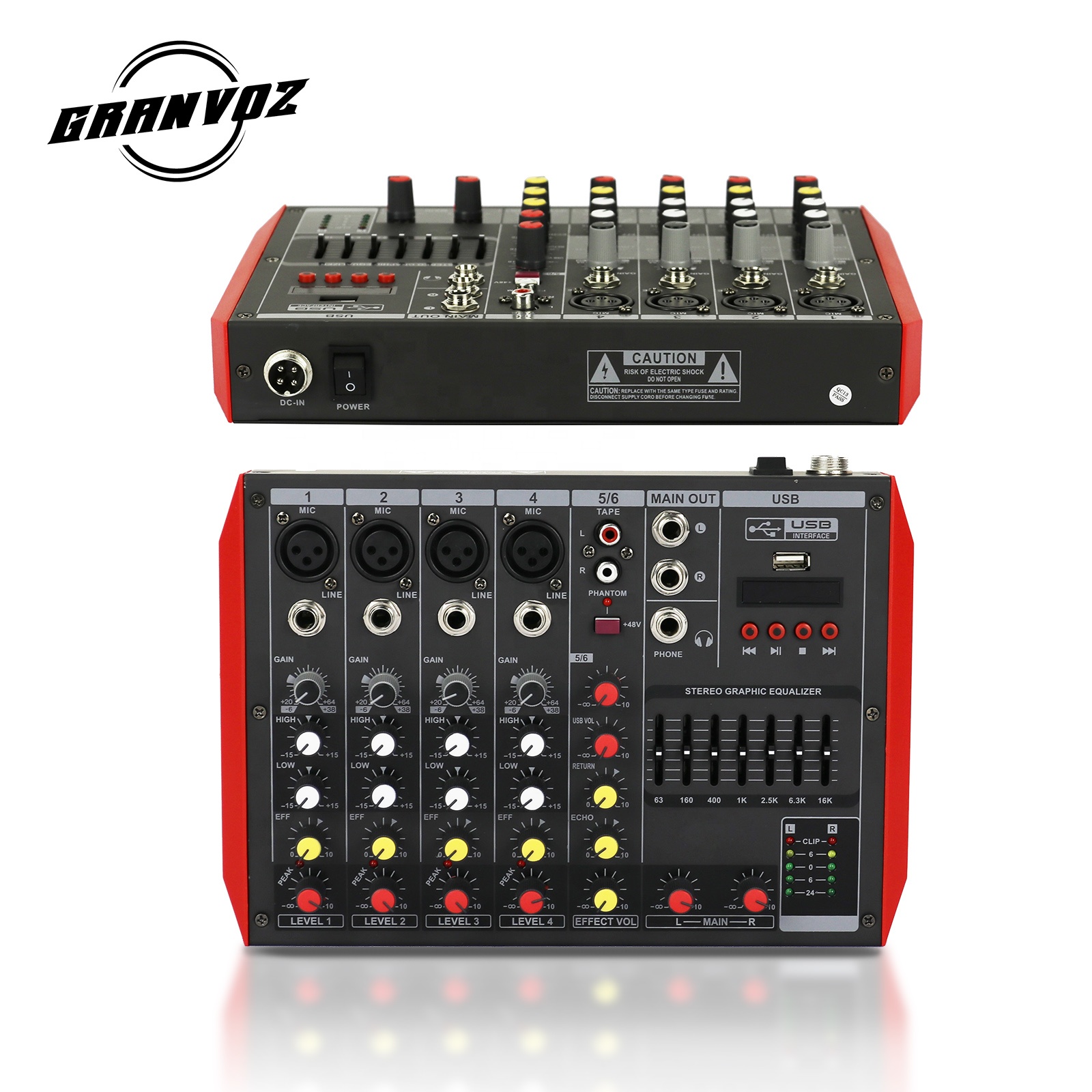 pasive dj music mixer dj sound mixer 6 channel