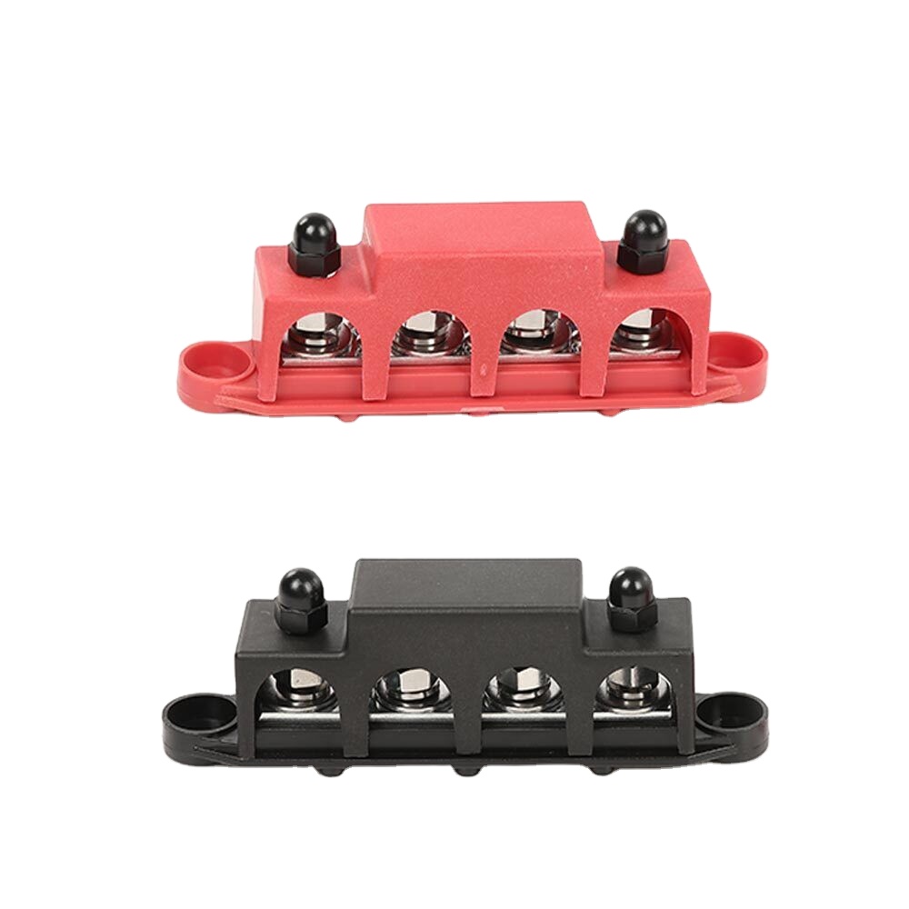 12V 250A 4-х опорный шинопровод шинопровода распределения электроэнергии блок W/крышка 5/16 "черный + красный