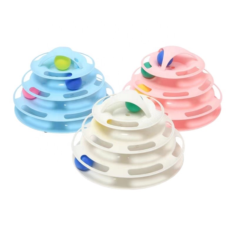 Pet Cat Toy Tower Track Disc Cat Intelligence Interactive Toy Disc Play Track Training Ball Pet Play Disc