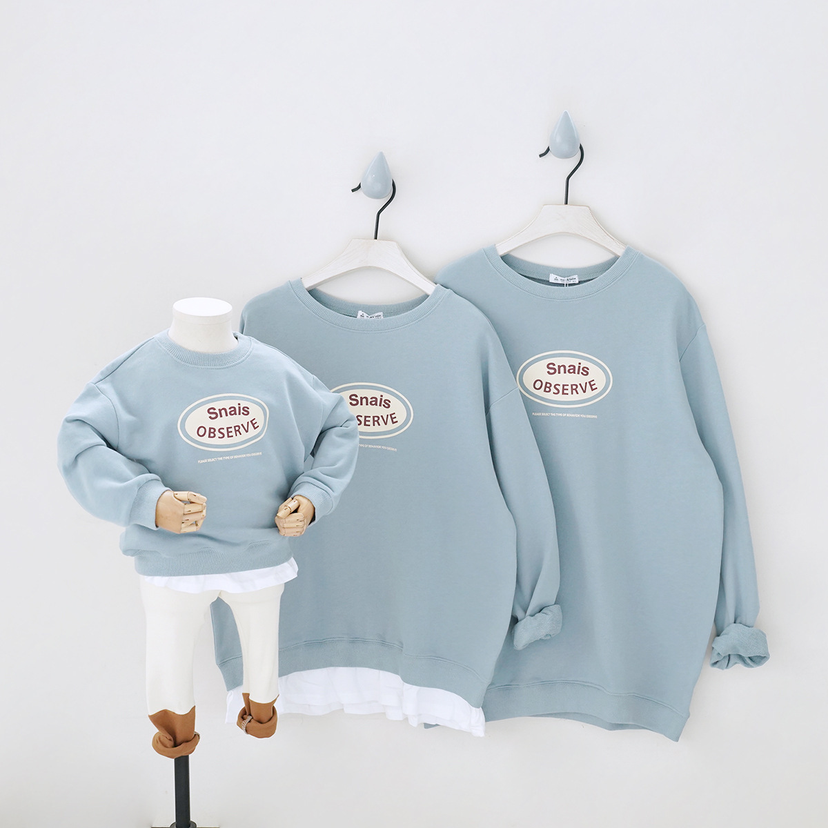 Ivy85010A 2021 New spring kids letter sweatshirts lovely mother and daughter family hoodies fancy couple matching top pullover