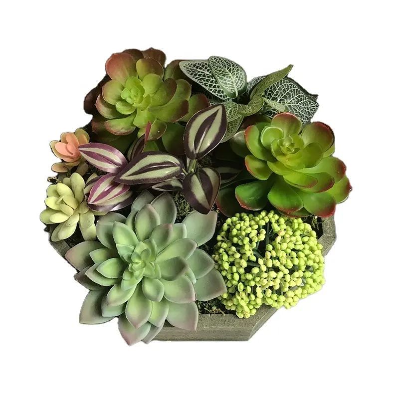 Factory Custom Handmade Artificial Succulent Plant Pot Everyday Home Office Decoration