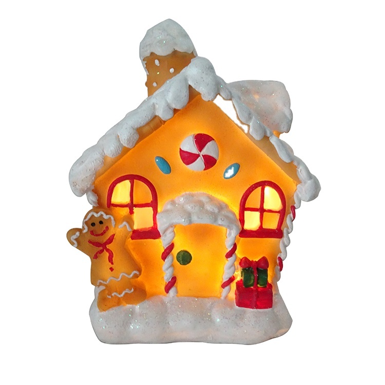 Resin light up gingerbread house LED Christmas house