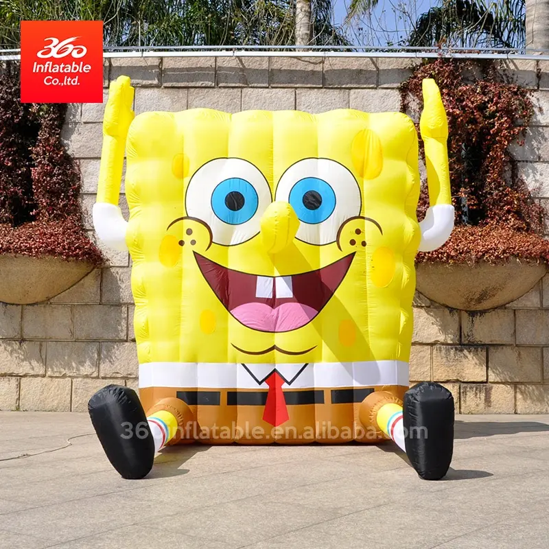 Fixed Lovely Inflatable Advertising Spongebob Cartoon, Giant Customized factory price Inflatable mascot cute Spongebob for sale