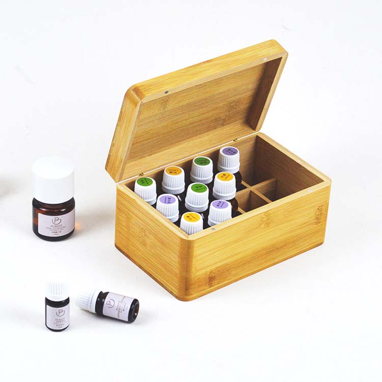 gift box wood organic essential oils box wood cosmetic perfume box wooden with divider