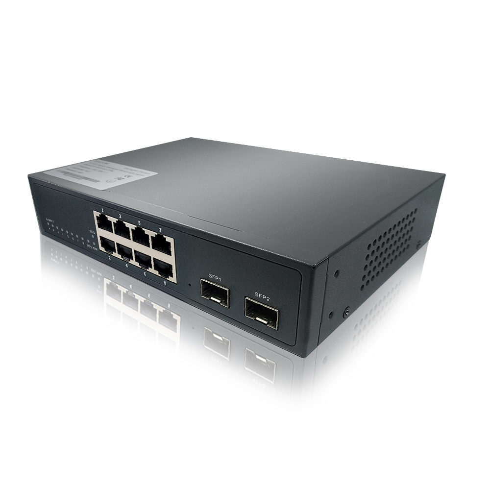 Gigabit optic fiber network hub switch 8*10/100/1000Mbps LAN port with 2*1G SFP uplink unmanaged Ethernet switch