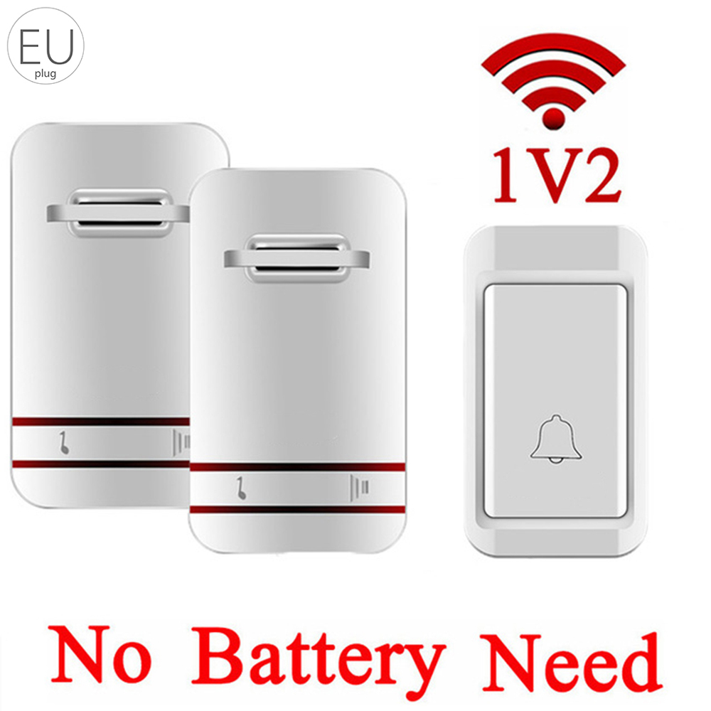 Wireless Doorbell No Need Battery Self Generating Electricity Led Light Waterproof Button Door Bell