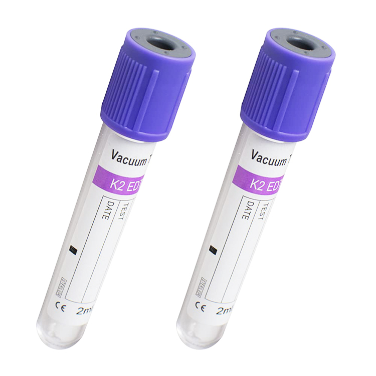 purple vacuum PET glass edta k2 k3 blood collection tube for hospital