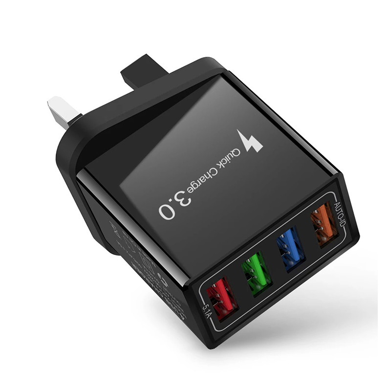 Дорожный адаптер для мобильного телефона QC3.0 с 4USB и американской вилкой, USB-зарядное устройство