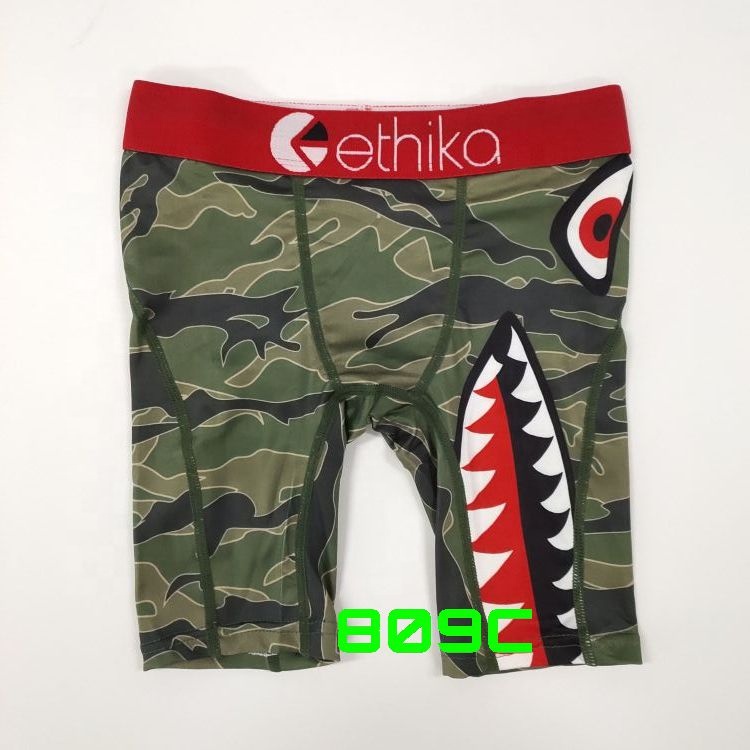 Боксеры для малышей ethika, нижнее белье для мальчиков, боксеры в армейском стиле с камуфляжным принтом акулы, эластичный пояс, детское дышащее нижнее белье
