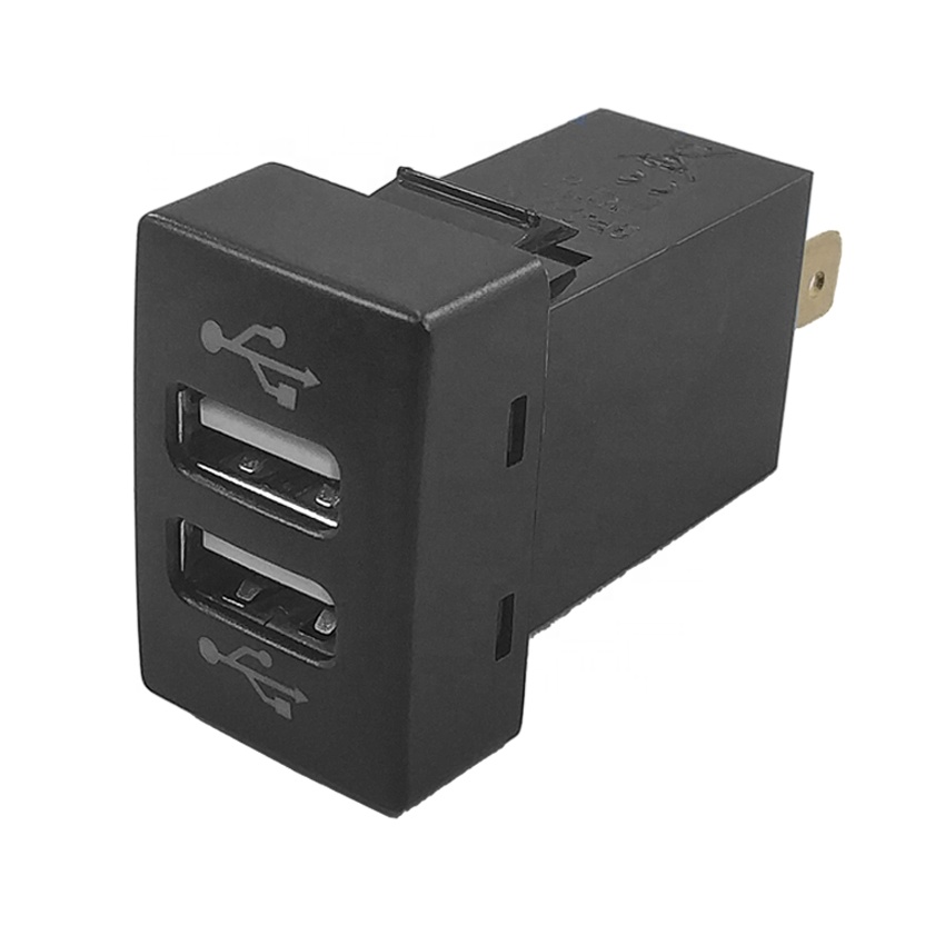 Автомобильное зарядное устройство для приборной панели с двумя USB-портами, 12 В, 5 В, 2,1 А, для ford ranger, TOYOTA VIGO