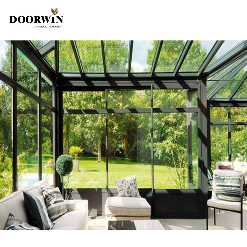 Low-E prefabricated glass house cabins and garden rooms products aluminium cabins and garden room house floor to ceiling windows