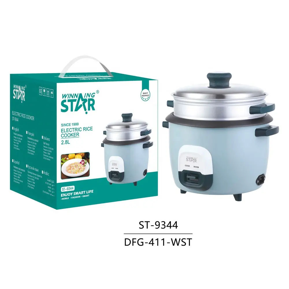 WINNING STAR ST-9344 2.8L Factory Household Electric 1000w Steel Cover Multi Function Rice Cooker